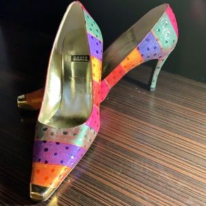 Fancy retro Purple, Orange, and Green heels